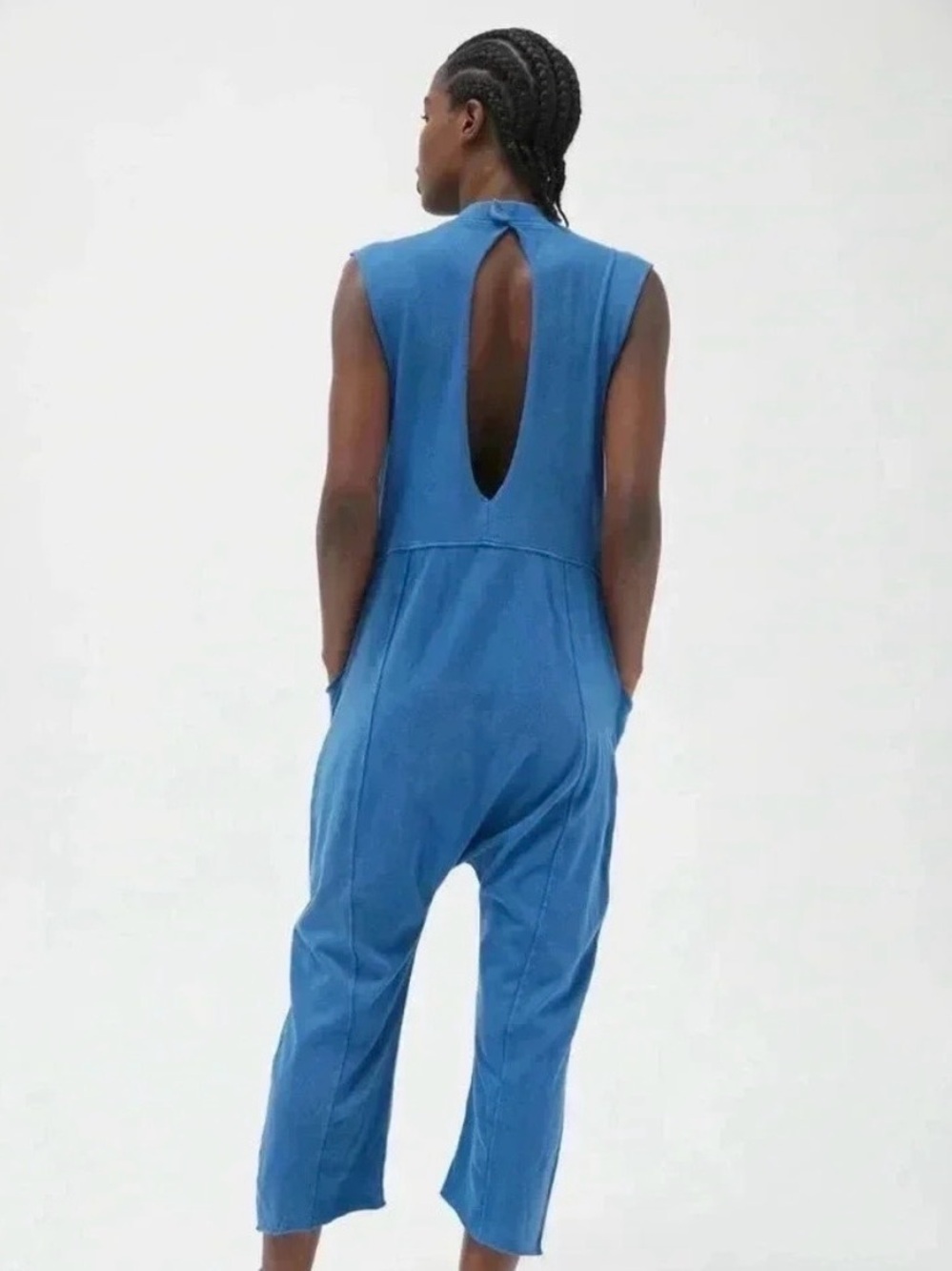 Urban Outfitters Out From Under Austin Blue Sleeveless Cotton Jumpsuit - Picture 3 of 8